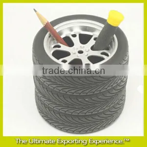 Custom Pensil Holder,PVC Tire Brush Pot,Creative Plastic Pencil Holder Brush Pot,Tire Shape Brush Pot Pen Holder thumbnail-3
