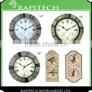 2 in 1 Polyresin Garden Clock and Thermometer thumbnail-4