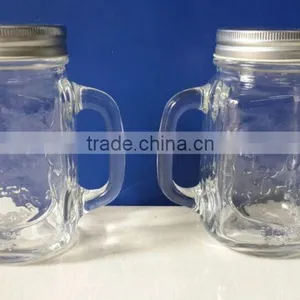 Glass Mason Jar With Handle and Decal thumbnail-1