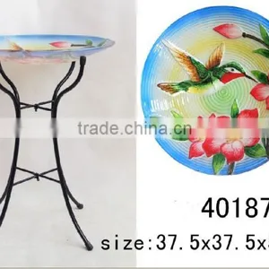 Dragonfly Bird Bath Bowl With Metal Stand for Bird Applicatigon thumbnail-1