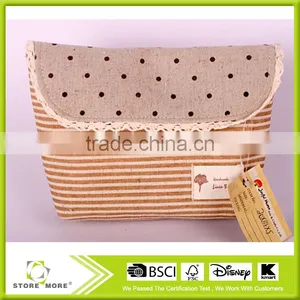 Stripe Purse Cosmetic Makeup Bag Storage Student Zipper Wallet! thumbnail-1