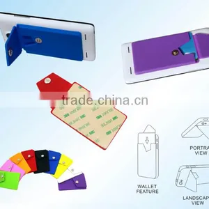 Newly Sticker Silicone Mobile Phone Card Pocket With Stand Holder thumbnail-1