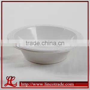 White Round Disposable Plastic Bowl thumbnail-1