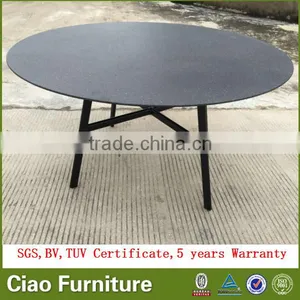 New Style Aluminium Dining Furniture Round Glass Table thumbnail-1