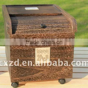 Carbonation of Restoring Ancient Style Wood Recycle Kitchen Rice Square Kitchen Bin thumbnail-2