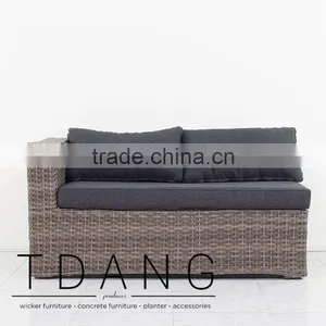 Helena Right Hand Wicker Bench - Vietnam Conversation Furniture thumbnail-1