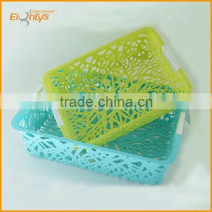 Bathroom Organizing Cheap Large Rectangular Plastic Basket With Handle thumbnail-1