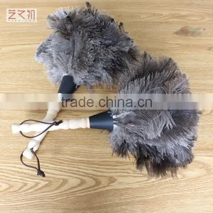 Short Wood Handle Natural OSTRICH Feather DUSTER thumbnail-3
