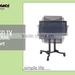 New Design Adjustable Shelf Television Cart Swivel TV Trolley TV Mount With Projector Holder thumbnail-5