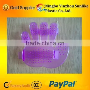PVC Massage Glove/palm Plastic Handheld Massager/pink Hair Shampoo Scalp Head Massager Brush thumbnail-1