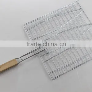 Outdoor Barbecue Wooden Handle Grill Net thumbnail-2