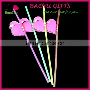 China Supplied Party Decoration Tissue Paper Flamingo Plastic Drinking Straw Flexible thumbnail-4
