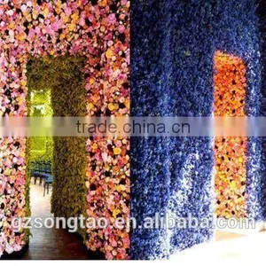 Colorful Artificial Flower Wall Backdrop With Wholesale Silk Flower Hydrangea and Rose for Wedding thumbnail-4