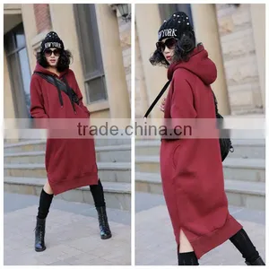 Ladies Plain Color Simple Trendy Korean Style Long Sleeve Casual Autumn Hoody Dress thumbnail-1
