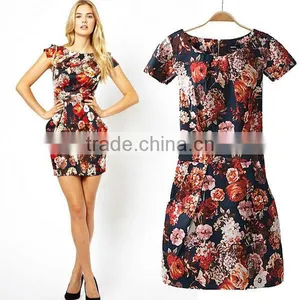 HD-D242 Floral Women Midi Bud Dress/OEM Ladies Dress/factory New Design thumbnail-1
