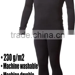 Custom Men's Male 100% Pure Merino Wool Outdoor Winter Athletics Sports Fleece Base Layer Thermal Warm Underwear Midweight Tops& thumbnail-1