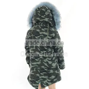 CX-G-P-07A Cheap Parka Jackets Rex Rabbit Lining Raccoon Fur Collar, Wholesale Winter Parka Fur Jackets thumbnail-5