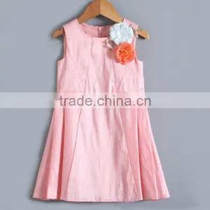 2017 Latest Wholesale Baby Clothes Hot Sale Cheap Clothing Children's Boutique Sleeveless Pink Summer Angel Dress for Baby Girl thumbnail-1