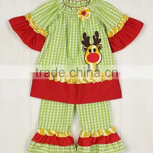 Latest Baby Girl Casual Wear Embroidery Clothing for Children Ruffle Outfit thumbnail-1