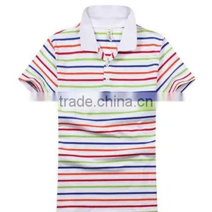 Latest Good Cheap Price 200 Grams Urban 100% Cotton Oem Stripes Print Style Customized Embroidered Logo Polo Shirts for Mens thumbnail-6