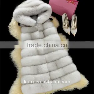 Real Fox Fur Vest Women 2015 Winter New Fashion Slims Medium Long Genuine Natural Mink Fur Vests Female Casacos Mex Fur Poncho thumbnail-6