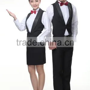 Juqian Custom High End Slim Fit Western Restaurant Waitress Tuxedo Uniform Designs thumbnail-5