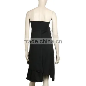 Front Short and Long Back Plain Dyed Women Skirt Dress thumbnail-5