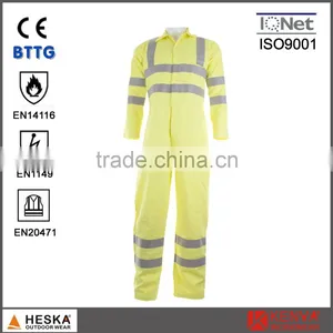 Men's Safety Yellow Fire Fighter Flame Retardant Fireproof Coverall thumbnail-1
