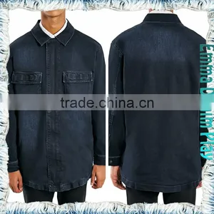 Hot Sales Water Washes Slim Denim Mens Long Jackets Coat thumbnail-4