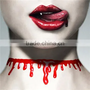 Silicone Halloween Blood Choker Necklace Red 31.5cm Long thumbnail-1