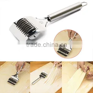 Stainless Steel Noodle Lattice Roller Cutter Dough Cutter Pasta Spaghetti,New Portable Kitchen High Grade Maker Cooking Tools thumbnail-1