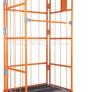Collapsible Wire Mesh Container / Rolling Metal Storage Cage thumbnail-1