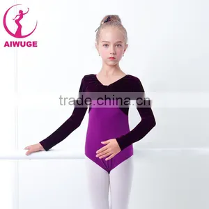Long Sleeve Velvet Cotton Ballet Leotard Training Dancewear Ballet Clothes Costumes thumbnail-1