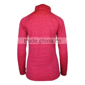 Women Warm Humidity And Ventilation Zippers Neckline Melange Ski Mid Layers T Shirt thumbnail-4