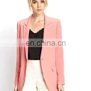 Wholesale China Supplier Slim One Button Ladies Coat Long Sleeve Blazer thumbnail-1