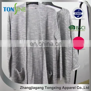 Plus Size Cardigan With Cut and Sew thumbnail-4