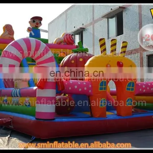 High Quanlity Pvc Funny Candy Park Giant Inflatable Jumping Fun City for Kids thumbnail-1