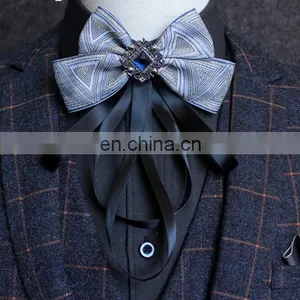 Aidocrystal Mens Knit Bowtie Adjustable Butterfly Double Deck Neckwear Bowties Designer Knitting Dress Knitted Bow Tie thumbnail-1