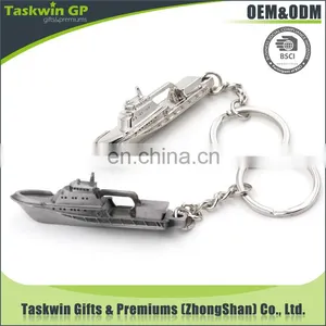 Cheap Lovely Design 3D Ship Shape Metal Keychain for Souvenir thumbnail-3
