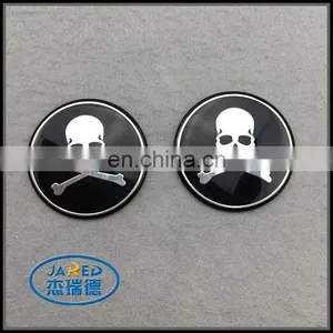 Skull Mirror Surface Badge for Car thumbnail-1