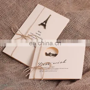 New Arrive Handmade Paper Greeting Cards Designs Metal Charm Creative Greeting Card thumbnail-3