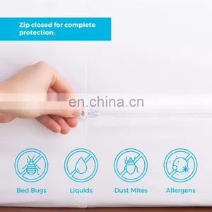 Blocks Out Liquids Custom Waterproof Bed Bug Proof Protector Zippered Waterproof Mattress Encasement Plastic Bed Cover Sheets thumbnail-3