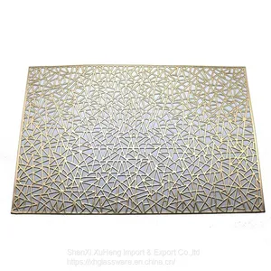 Rectangle PVC Hollow Decorative Mat Thermal Insulation Non-slip Dining Table Creative Western Placemat thumbnail-1