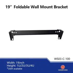Factory OEM Manufacture WS03-C 1U 19inch Foldable Wall Mount Network Bracket / Vertical Rack / Horizontal Rack / Table Rack 1U for Network Equipment thumbnail-2
