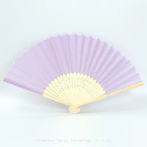 High Quality Personalized Custom Printing Wedding Bamboo Round Folding Hand Fan thumbnail-2