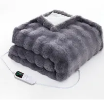 Double-sided Rabbit Fur Imitation Plush Blanket, Double Bubble Soft and Warm Cover for Sofa, Electric Heating Blanket（Wechat:13510231336） thumbnail-2