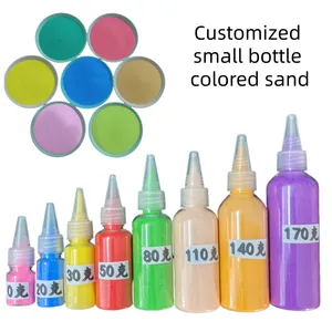 Children's Sand Painting Beading Enamel Jingdezhen Blue Glazed Art DIY Sand Painting Bottle With 72 Colors of Sand thumbnail-4