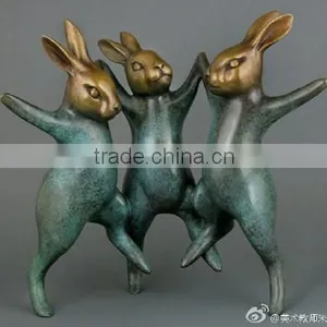 Rabits Family Modern Bronze Sculpture Urban Statue thumbnail-1