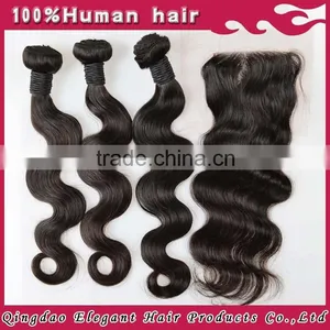 No Tangle Hair Free Part Middle Part Can be 3 Part Closure With Bundles thumbnail-1