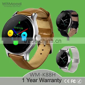 Witmood 2016 K88H 1.22" IPS Capacitive Touch Screen Bluetooth Smartwatch Android Quality Choice thumbnail-1